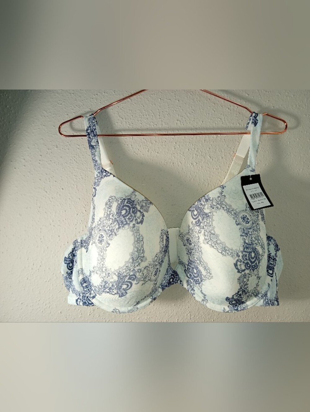 Avenue Blue Paisley T-Shirt Bra sz 48D